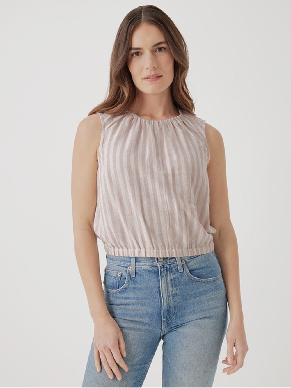 Pact Double Gauze Bubble Hem Top XS